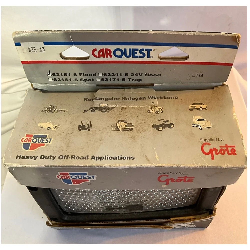 NOS CARQUEST 63151-5 Flood Beam by Grote Rectangular Halogen Worklamp Heavy Duty